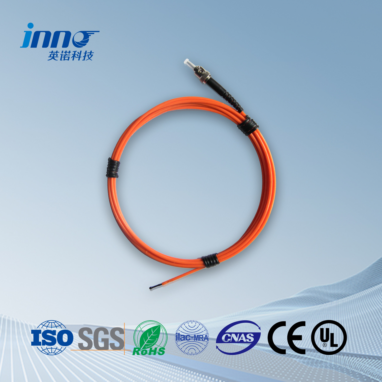 Fluorescent fiber optic temperature measurement